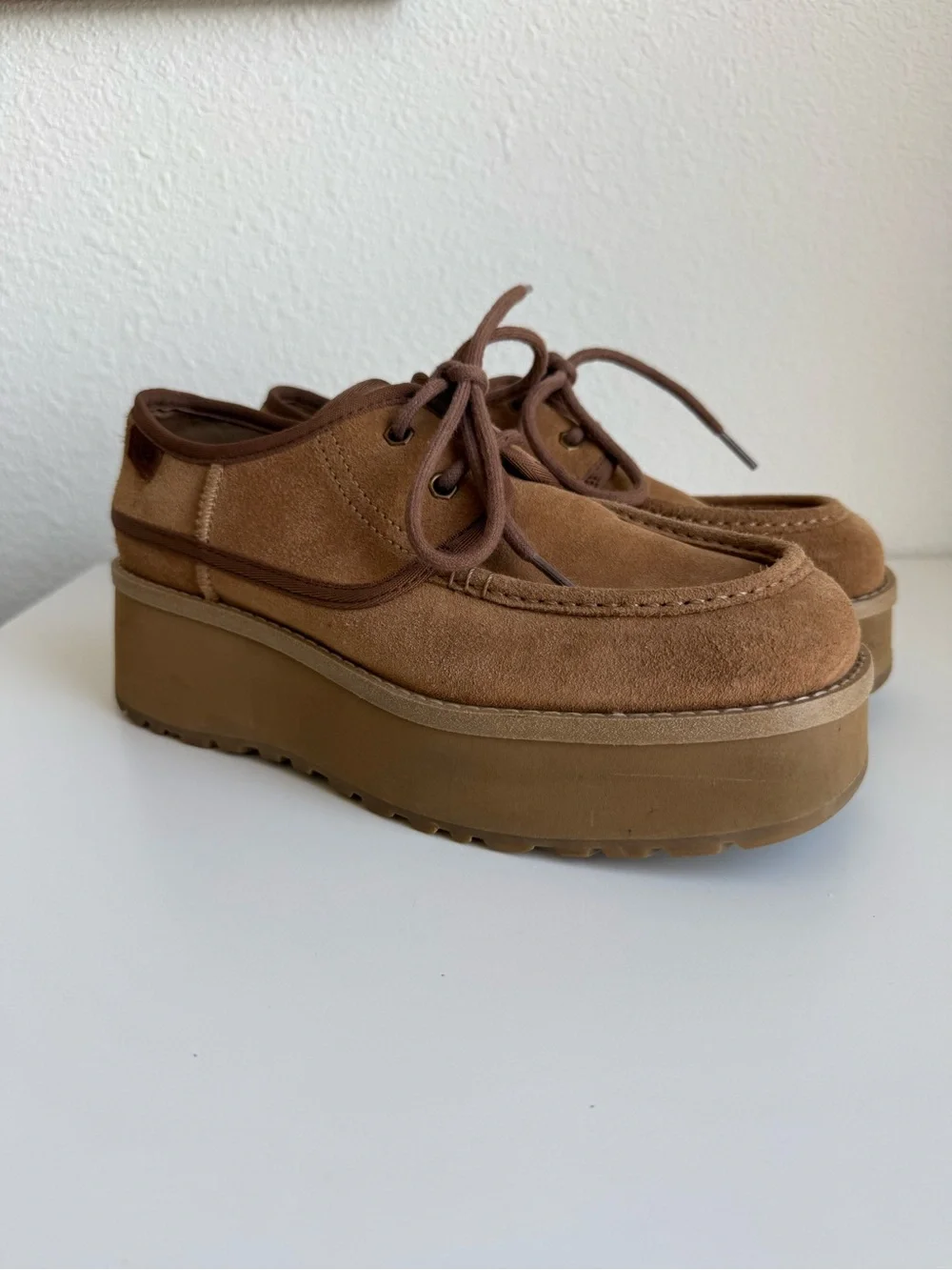 UGG Suede Cityfunc Lace-up Platform Shoes Eclectic Grandpa/ Cottagecore